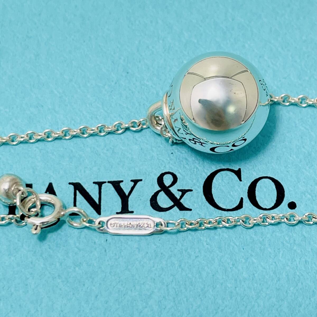 美品 12mm ティファニー ハードウェア ボール ネックレス シルバー ミディアム TIFFANY&Co.★902