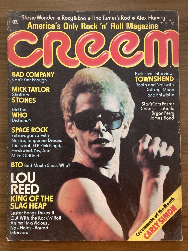 洋雑誌　CREEM　March 1975　ルー・リード　ザ・フー　センセーショナル・アレックス・ハーヴェイ・バンド　BTO　ほか_画像1