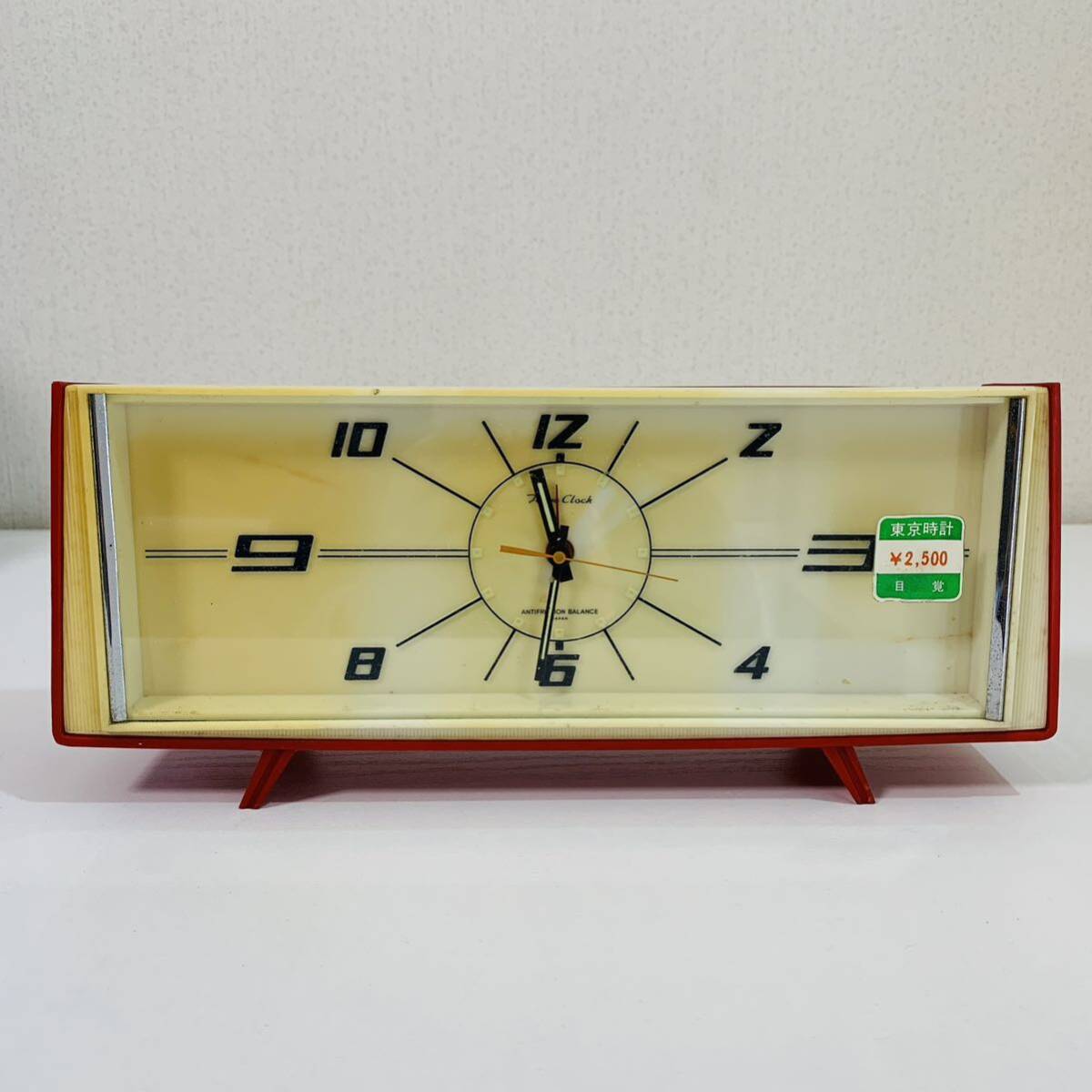 アンティーク Tokyo Clock 東京時計 目覚まし時計 置き時計 アラーム No.1759 パブリー アラーム レッド ビンテージ 昭和レトロ 中古の画像1