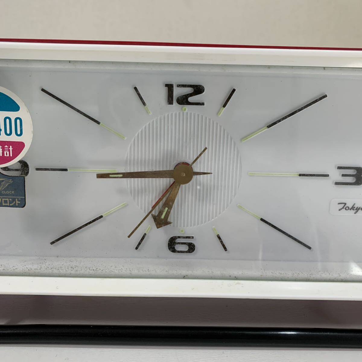 アンティーク Tokyo Clock 東京時計 目覚まし No.1398 ブロンド 置き時計 アラーム レッド 昭和レトロ アナログ 中古の画像6