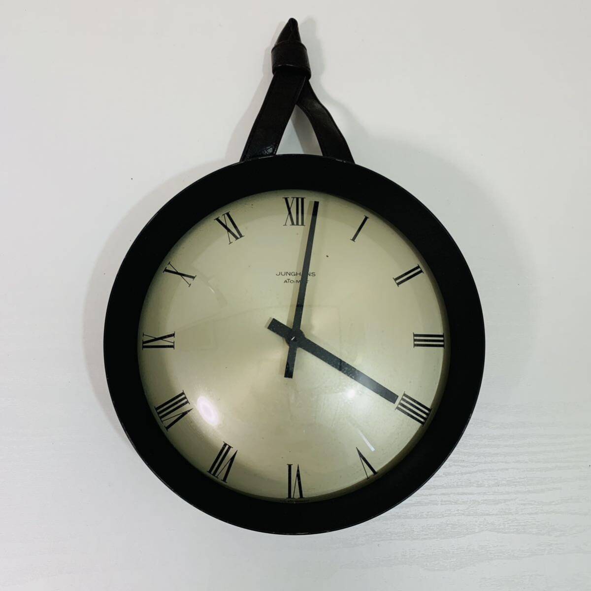 昭和レトロ ドイツ製 ユンハンス JUNGHANS ATO-MAT 電池式 掛時計 アンティーク ビンテージ クロック 丸型 モダン 壁掛け時計の画像1