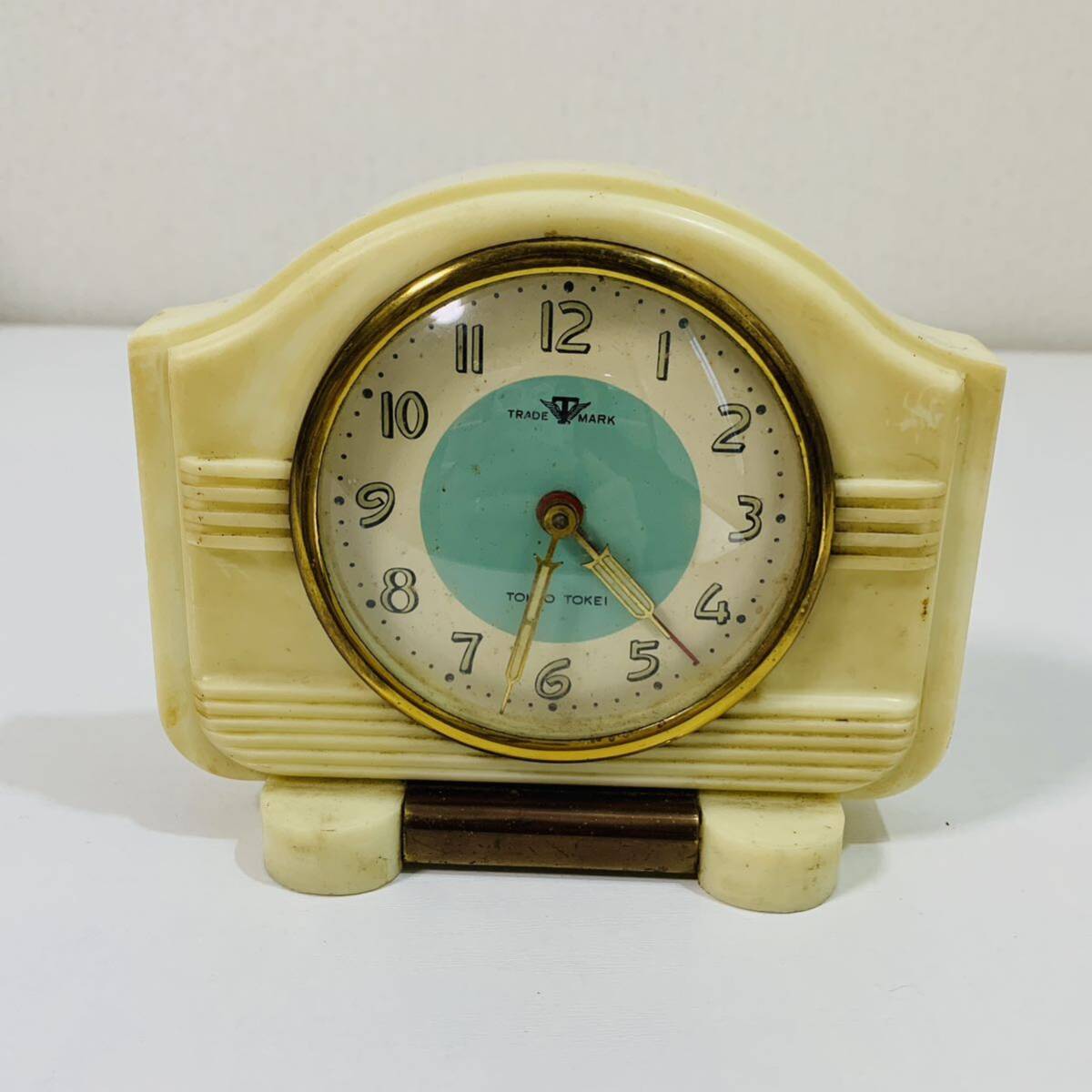 置時計 アンティーク レトロ まとめ売り 5個 東京時計 Tokyo Clock No.1455 No.1308 特許番号377368 No.651 Rhythm 動作未確認 ジャンクの画像6