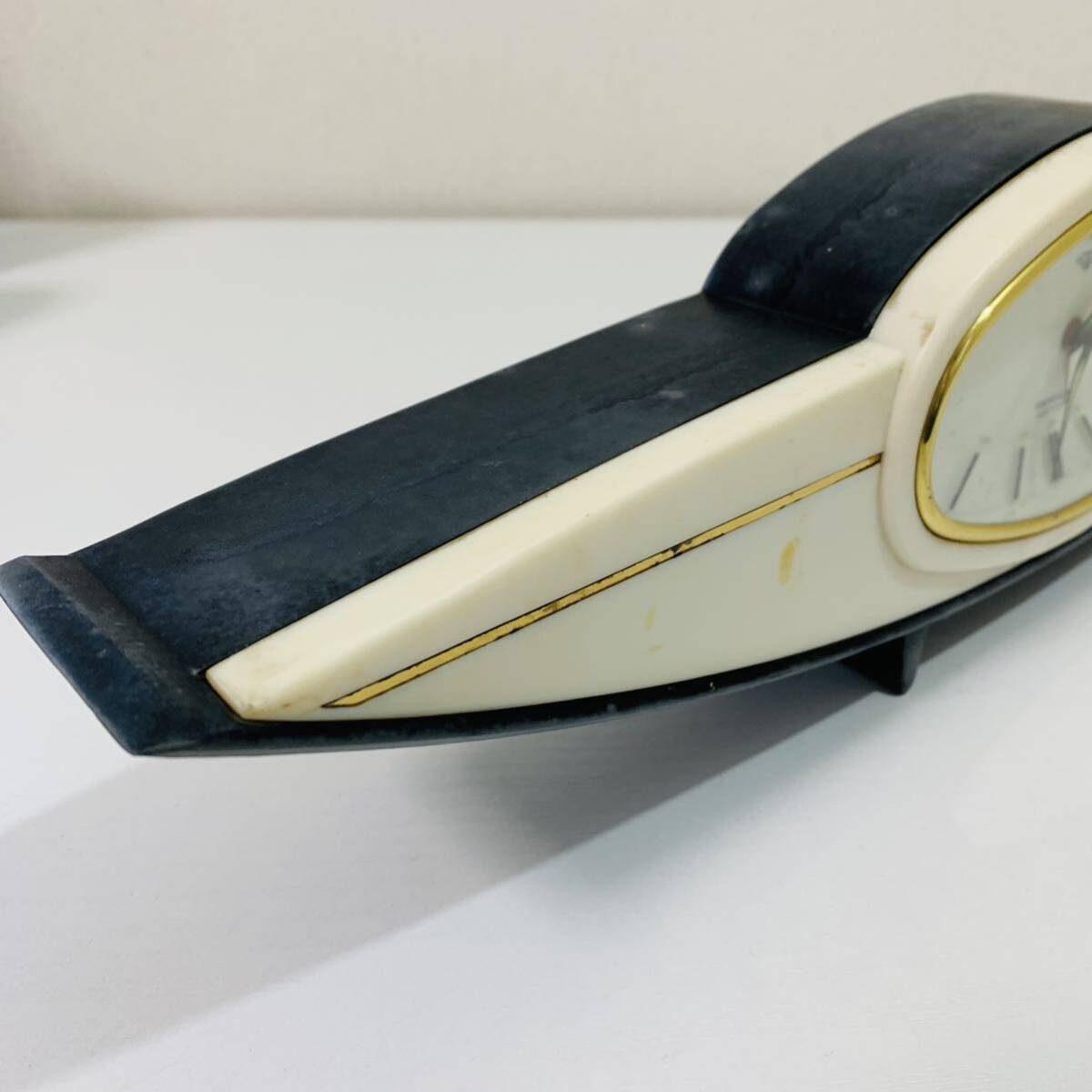 アンティーク TOKYO CLOCK 東京時計 No.1315 リンカン 置時計 目覚まし時計 アラーム 昭和レトロ ゼンマイ式 ブラック ビンテージの画像2