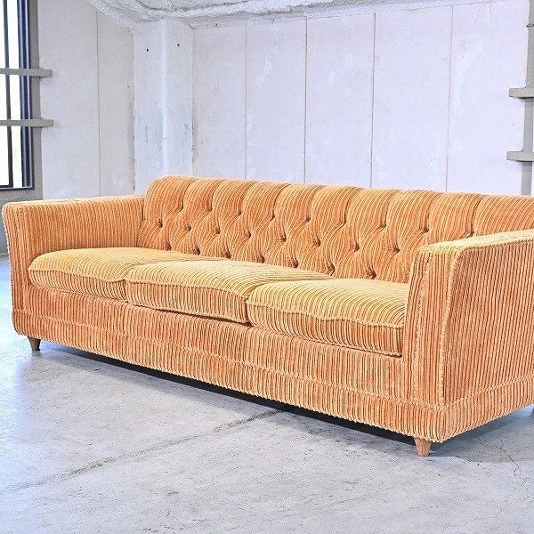 ACME Furniture 30万「LAKEWOOD SOFA/レイクウッド」3人掛けソファ トリプル 3P コーデュロイ オーク材 アクメファニチャーの画像1