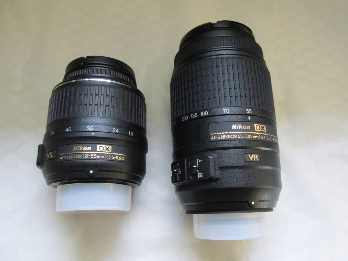 中古良品　AF-S DX NIKKOR 18-55㎜F3.5-5.6G VR＋55-300㎜ f/4.5-5.6G ED VR_画像1