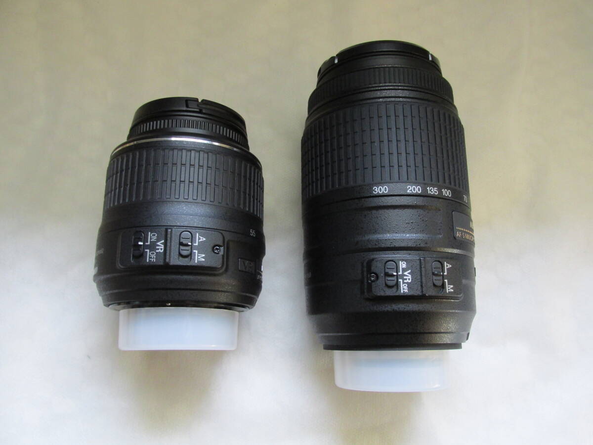 中古良品　AF-S DX NIKKOR 18-55㎜F3.5-5.6G VR＋55-300㎜ f/4.5-5.6G ED VR_画像2