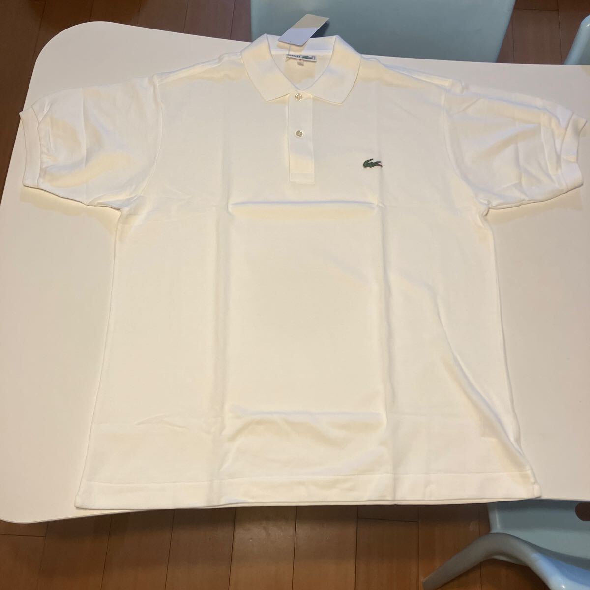 デットストック タグ付 LACOSTE 半袖ポロシャツ L1212 日本製 サイズ5 ホワイト の画像5