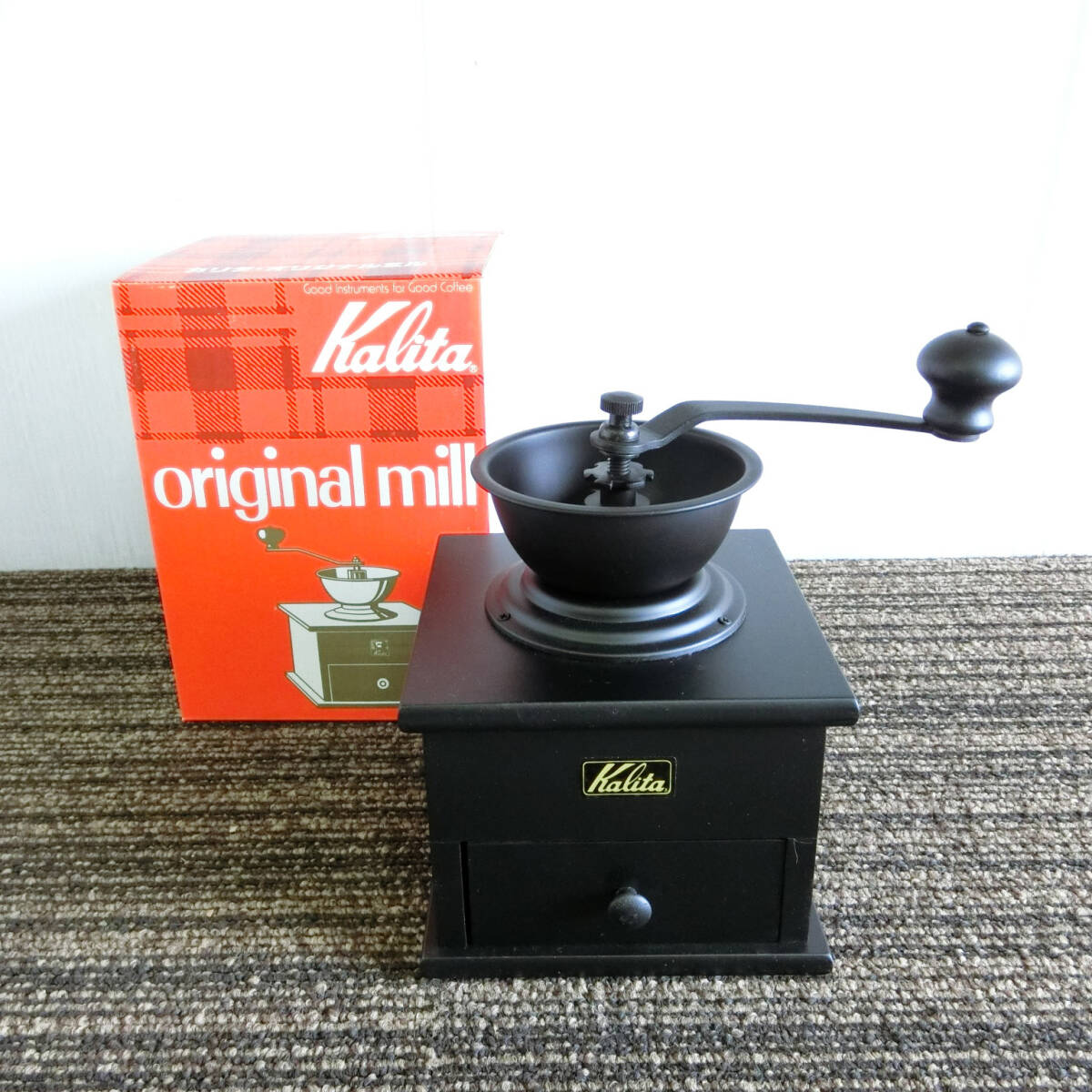 ●4●未使用 Kalita カリタ オリジナルミル 手挽き コーヒーミル 手動 珈琲 ミル ブラック_画像1