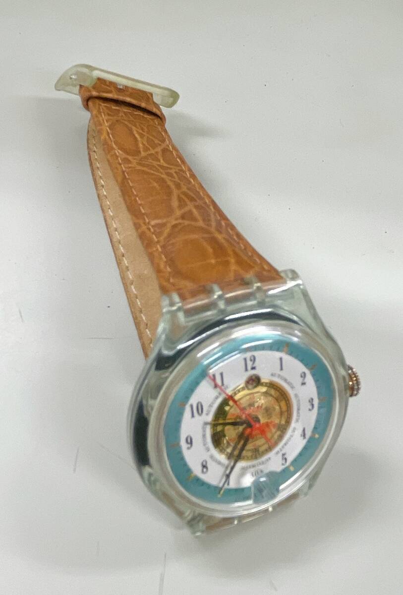 【Swatch スウォッチ Automatic 自動巻き メンズ 腕時計】裏スケルトン/革ベルト/T64-205の画像8