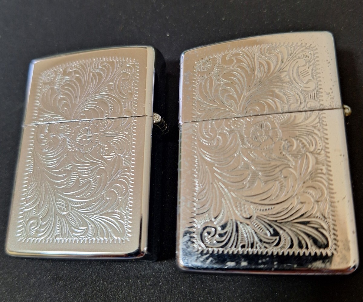 ZIPPO ジッポー ジッポ Zippo ベネチアン オイルライター ライター 二個セットの画像2