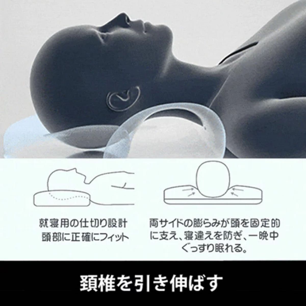 肩こり ストレートネック 低反発枕 枕 首こり 快眠 低反発 安眠 頚椎牽引枕 ホワイト　グリーン