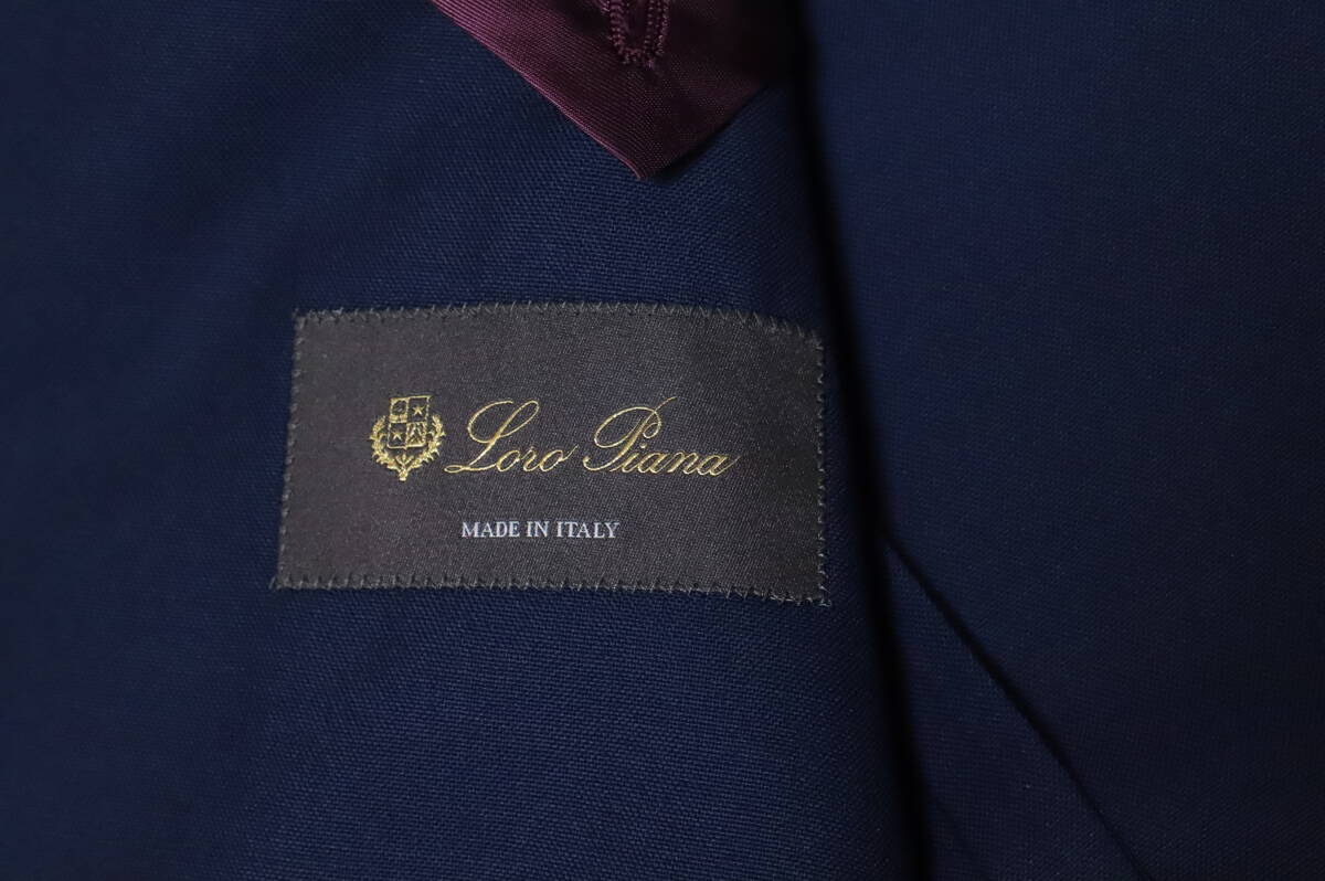 未使用！最高峰 Loro Piana ロロピアーナ 極上ウール100％  ネイビー2パッチポケット ジャケット サイズ48（Ｌ相当）イタリア製の画像10