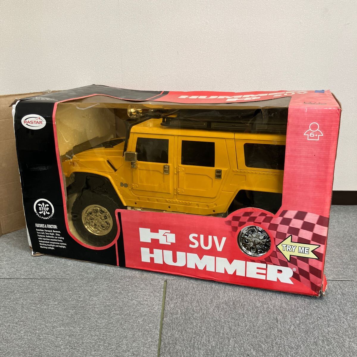 □【売り切り】希少！HUMMER ハマー H1SUV 1：6 イエローカラー BIGサイズラジコン 箱付属 コントローラ付属 説明書付属 現状品の画像10