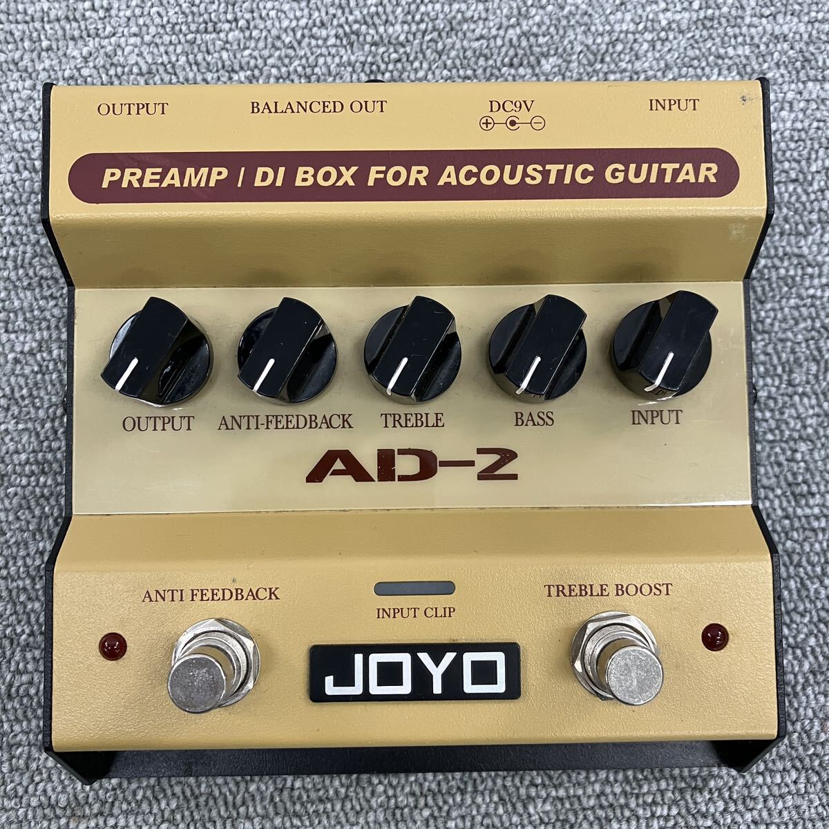 $【売り切り】JOYOジョーヨー エフェクター PREAMP DI BOX アコースティックギター用プリアンプ AD-2 音出し確認済み ギター用機材の画像1