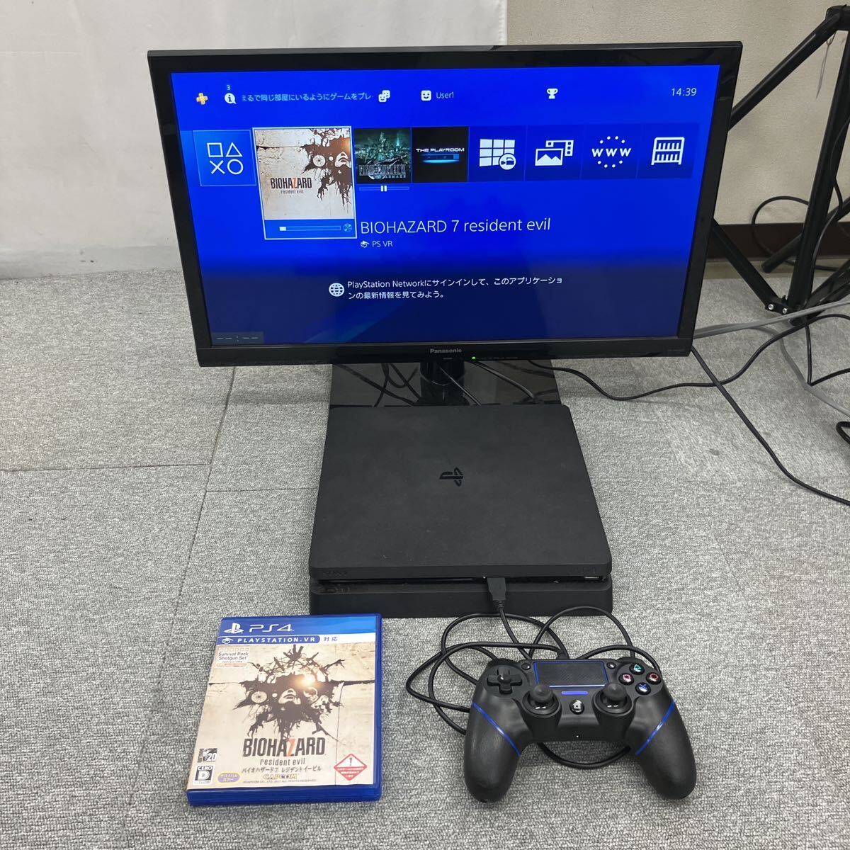 □【売り切り】SONY ソニー Playstation4 プレステーション4 CUH-2100B ジェットブラック コントローラ付属 ソフト2点付属 動作確認済みの画像9