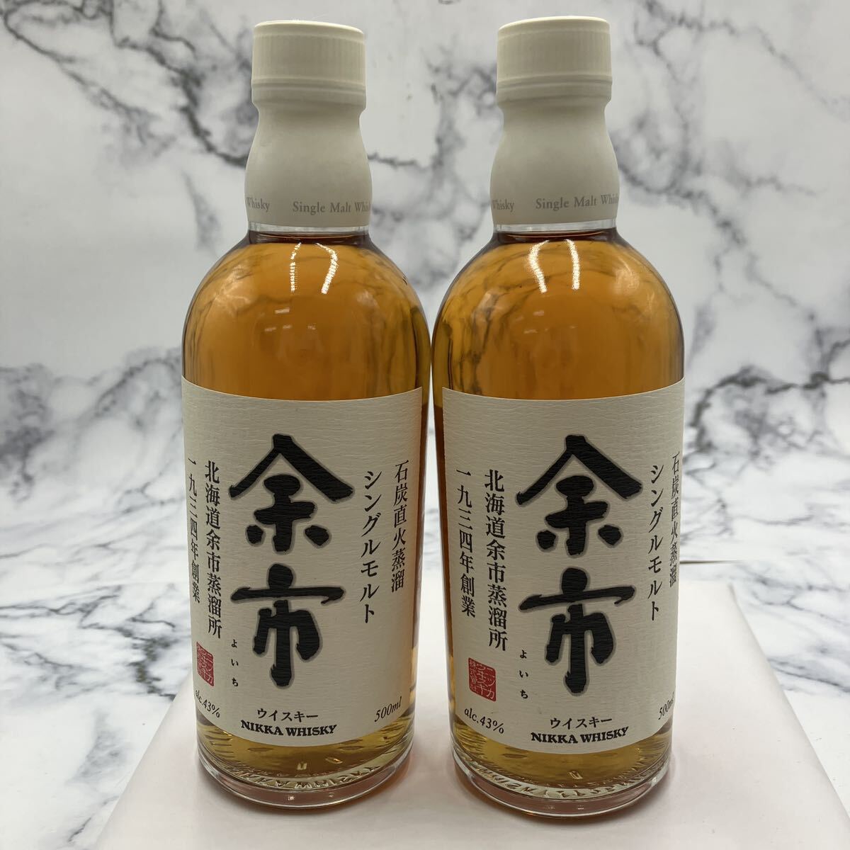 ◆【売り切り】未開栓 NIKKA WHISKY ニッカ ウイスキー 石炭直火蒸溜 シングルモルト 余市 ジャパニーズウイスキー 500ml 43% 2本セット の画像1