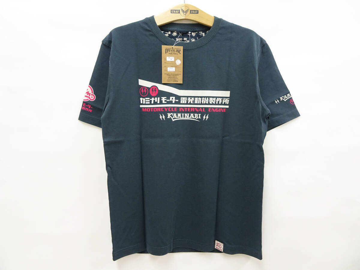 日焼けあり カミナリモーター 半袖Tシャツ KAMINARI Tシャツ GT750 WATER BUFFALO KMT-222 ネイビー (M) 50%オフ (半額)送料無料 即決 新品の画像2