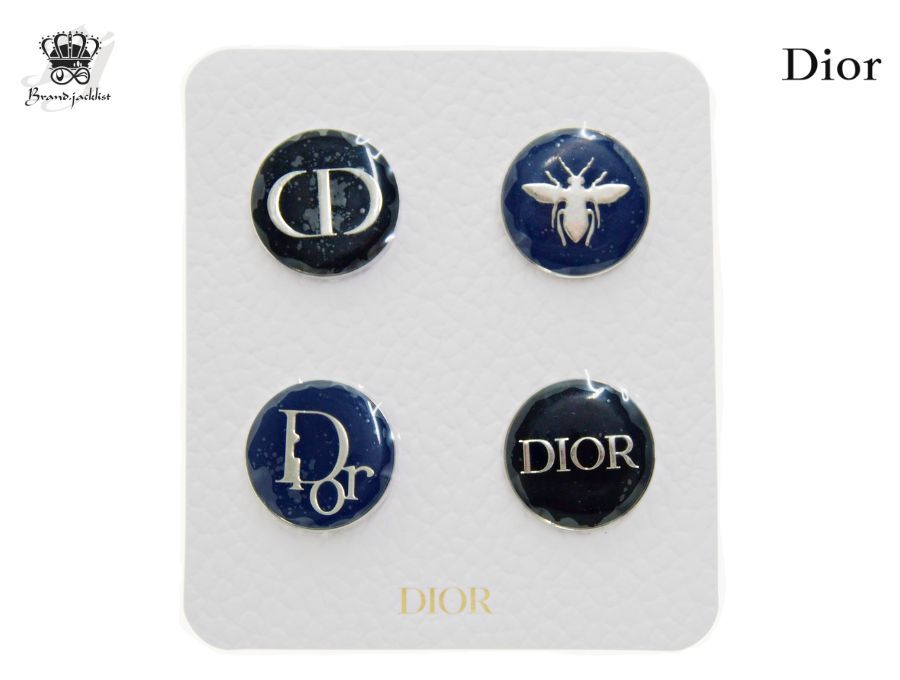  Christian Dior Novelty значок 4 шт. комплект CD меласса пчела черный темно синий ограничение выпуск Dior Parfums[Used вскрыть товар ]