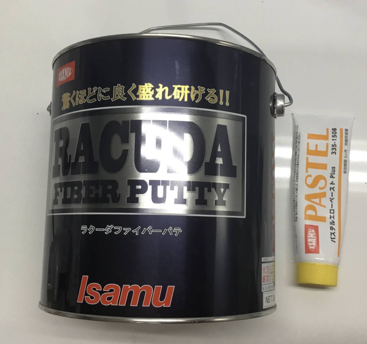 イサム塗料 ラクーダファイバーパテ 標準 3.5kg 硬化剤 セット_画像1