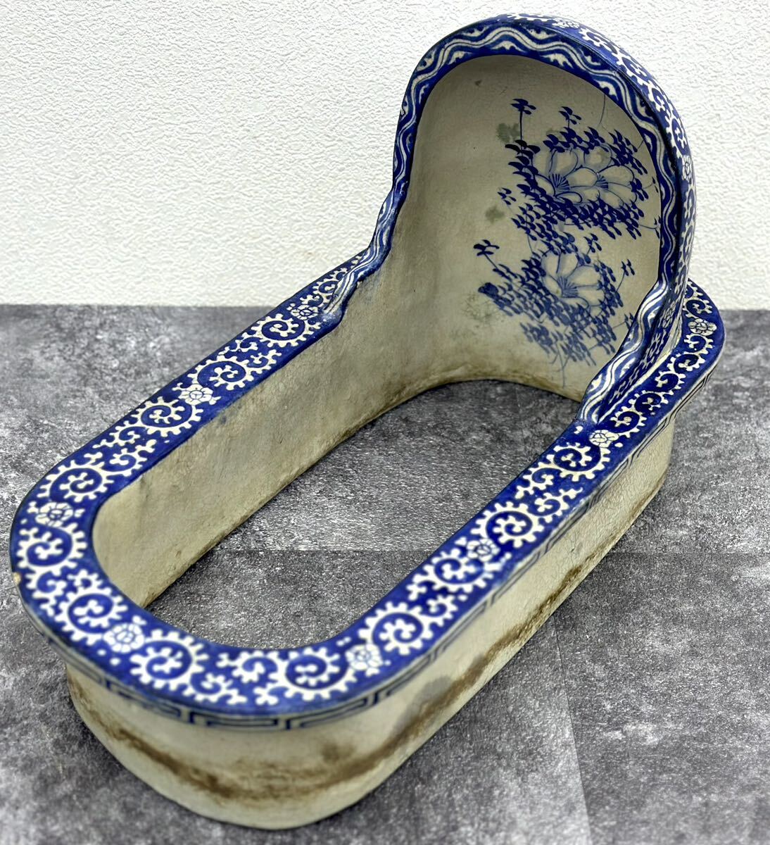 蛸唐草 染付 伊万里焼 古便器 陶磁器 和式 陶器 昭和レトロ 蛸唐草 染付 伊万里焼 古便器 陶磁器 和式 陶器 昭和レトロ