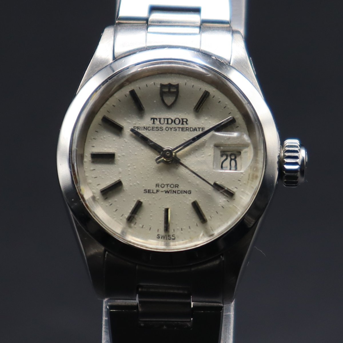 TUDOR PRINCESS OYSTERDATE チュードル プリンセス オイスターデイト 自動巻 盾 スイス製 アンティーク 純正ブレス レディース腕時計の画像2