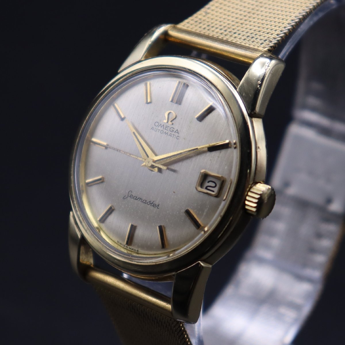 OMEGA Seamaster オメガ シーマスター Ref.166.009 Cal.562 自動巻き 下がりS 1960年代 デイト スイス製 アンティーク メンズ腕時計の画像1