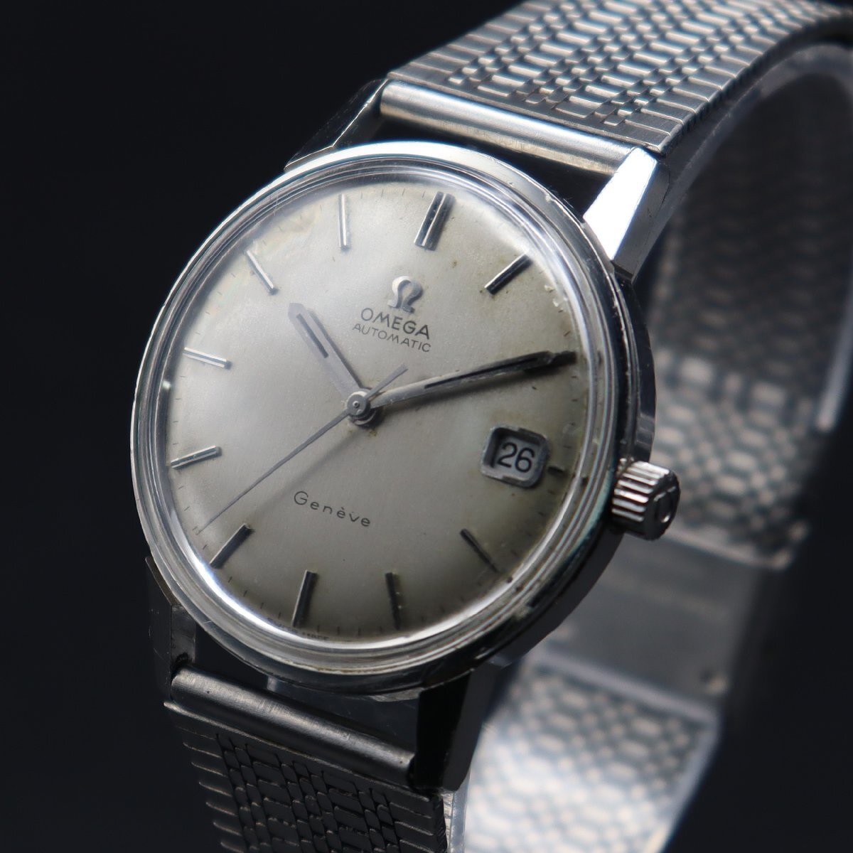 OMEGA GENEVE オメガ ジュネーブ Ref.166.037 Cal.565 自動巻き 1970年頃製造 デイト スイス製 アンティーク メンズ腕時計_画像1