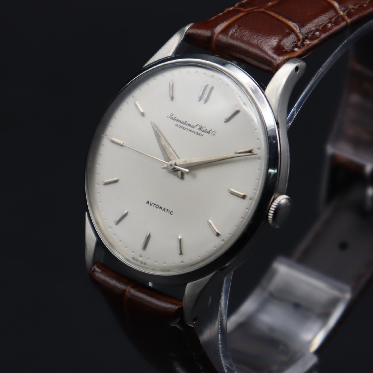 名機Cal.852 ムーブ美品 IWC SCHAFFHAUSEN オールドインター Ref.1452840 自動巻 ペラトン式 筆記体ロゴ 1956年頃 新品革ベルト メンズの画像1