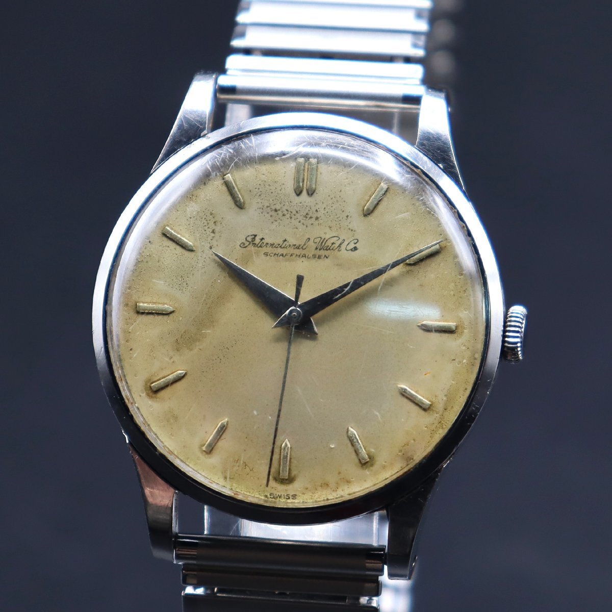 名機Cal.89 IWC SCHAFFHAUSEN オールドインター 手巻き REF.1365893 筆記体ロゴ 1954年頃製造 スイス製 アンティーク メンズ腕時計の画像4