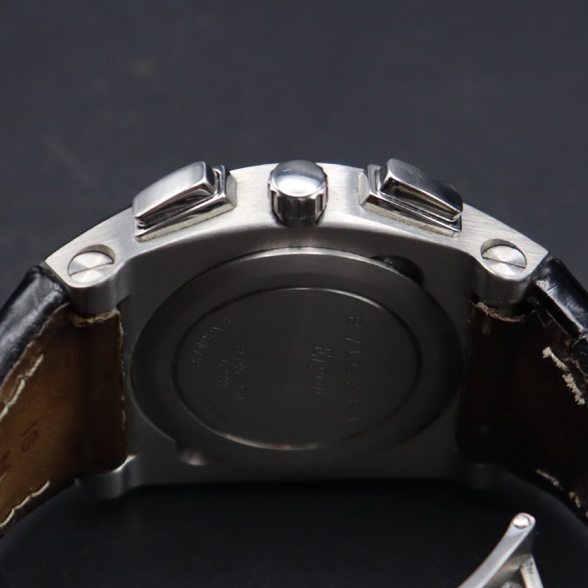 BVLGARI Ergon ブルガリ エルゴン 自動巻 EG40SCH クロノグラフ デイト 黒文字盤 スイス製 純正Dバックル メンズ腕時計の画像6