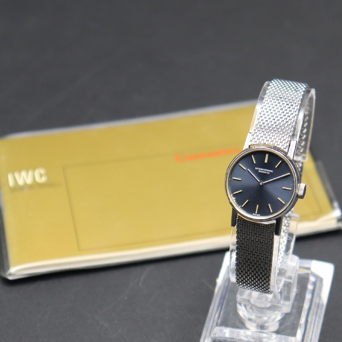 IWC インターナショナルウォッチカンパニー 手巻き Cal.412 Ref. 4113 2針 スイス製 純正メッシュブレス アンティーク 保証書 レディースの画像10