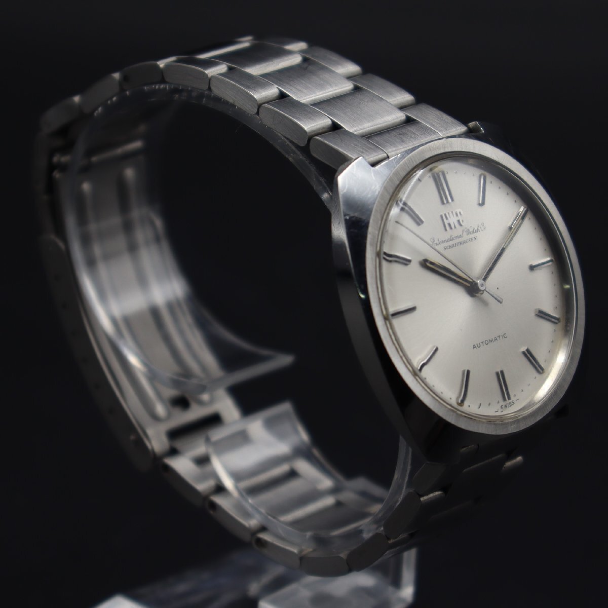IWC SCHAFFHAUSEN インターナショナル シャフハウゼン 自動巻き 魚リューズ スイス製 1970年頃 アンティーク 純正ブレス メンズ腕時計の画像4