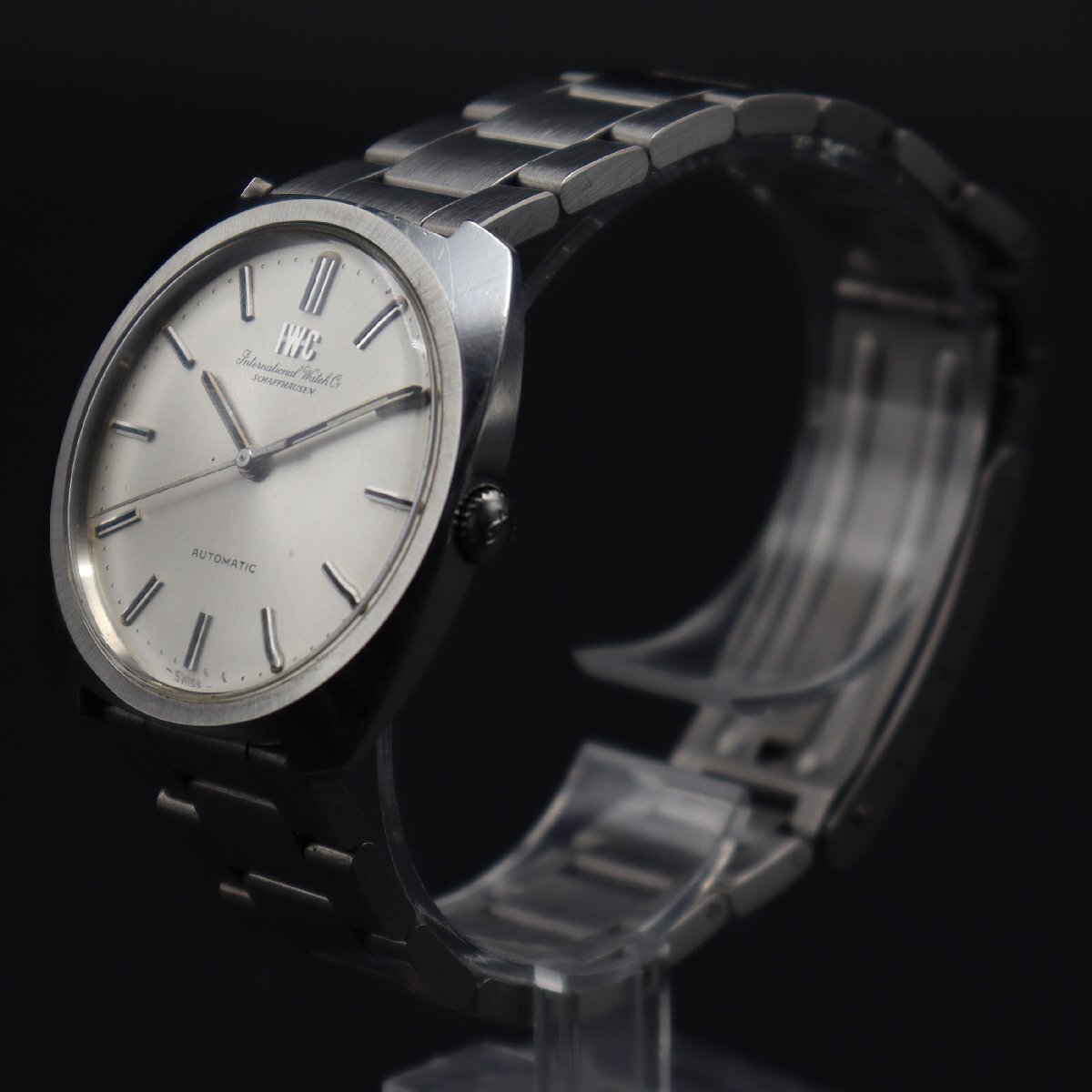 IWC SCHAFFHAUSEN インターナショナル シャフハウゼン 自動巻き 魚リューズ スイス製 1970年頃 アンティーク 純正ブレス メンズ腕時計の画像3
