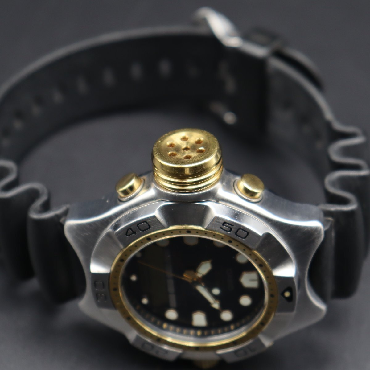 CASIO カシオ ダイバー ログメモリー 200M防水 ADP-800 クォーツ ジャンク デジアナ 純正ラバーベルト メンズ腕時計の画像4