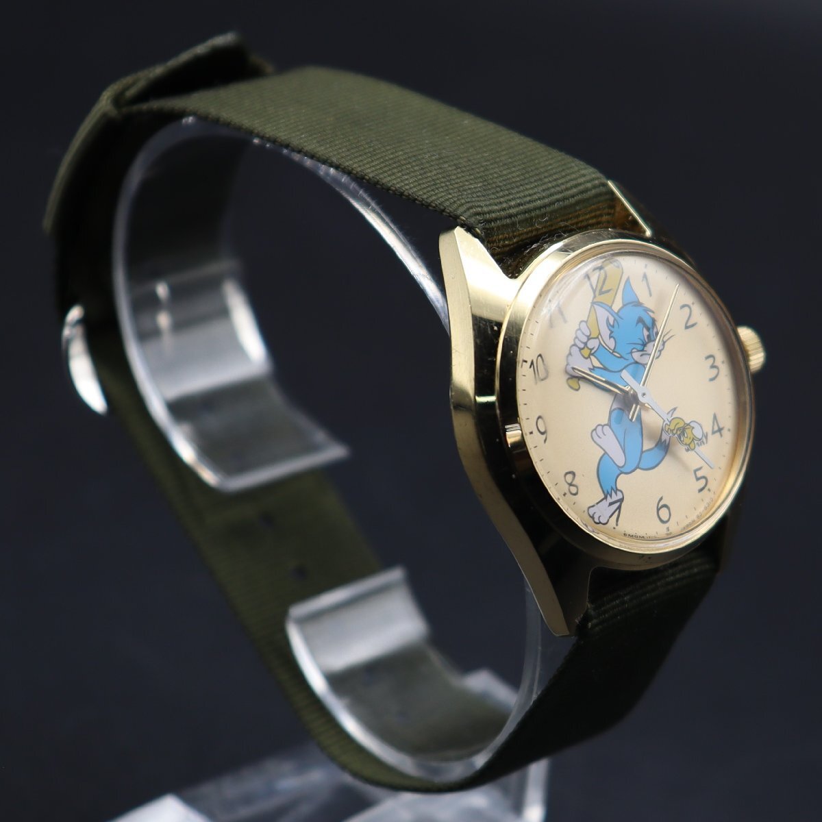 SEIKO セイコー TOM & JERRY トムとジェリー 5000-6030 手巻き 全数字文字盤 ゴールドカラー 1970年代 アンティーク メンズ腕時計の画像4