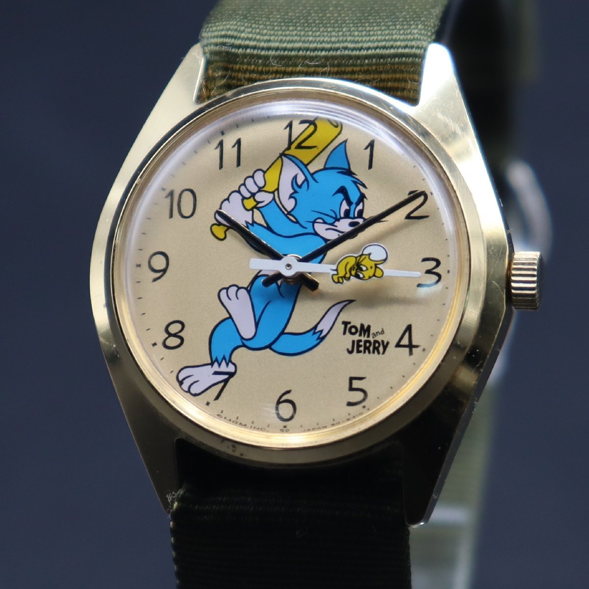 SEIKO セイコー TOM & JERRY トムとジェリー 5000-6030 手巻き 全数字文字盤 ゴールドカラー 1970年代 アンティーク メンズ腕時計の画像3