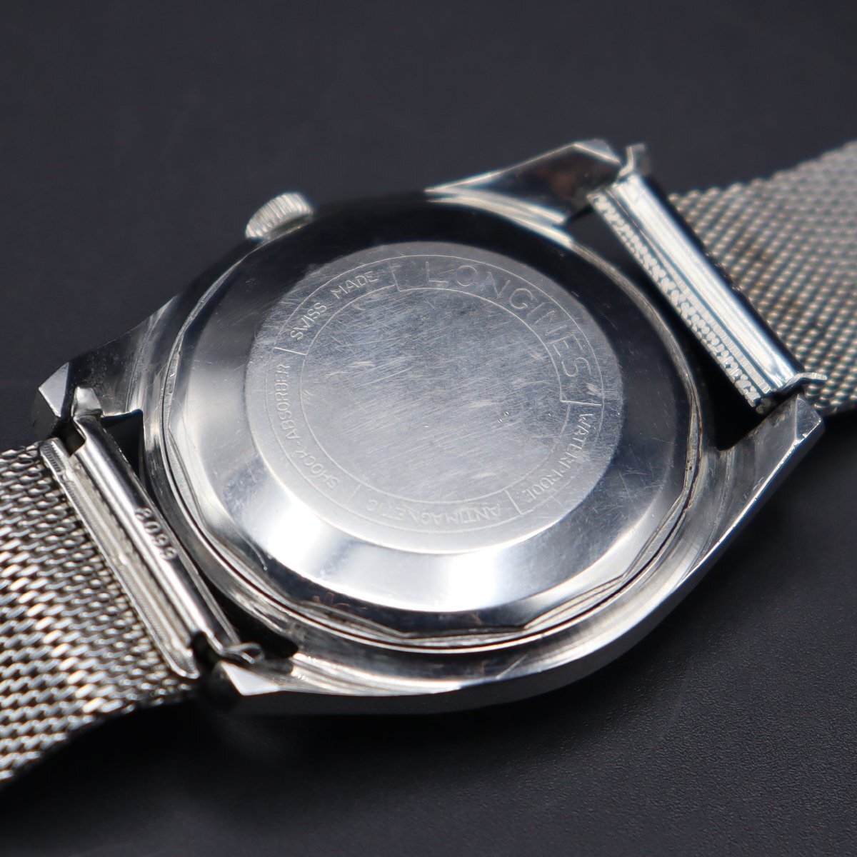 LONGINES CONQUEST ロンジン コンクエスト 自動巻き シルバー文字盤 1960年代 デイト スイス製 純正バックル 保/保証書ケース メンズ腕時計