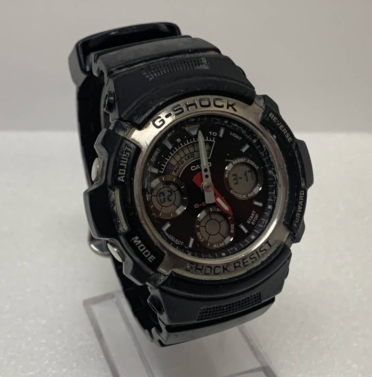 【ST17836MG】CASIO G-SHOCK/カシオ ジーショック AW-590 デジアナ ブラック系 腕時計 ※不動品の画像2