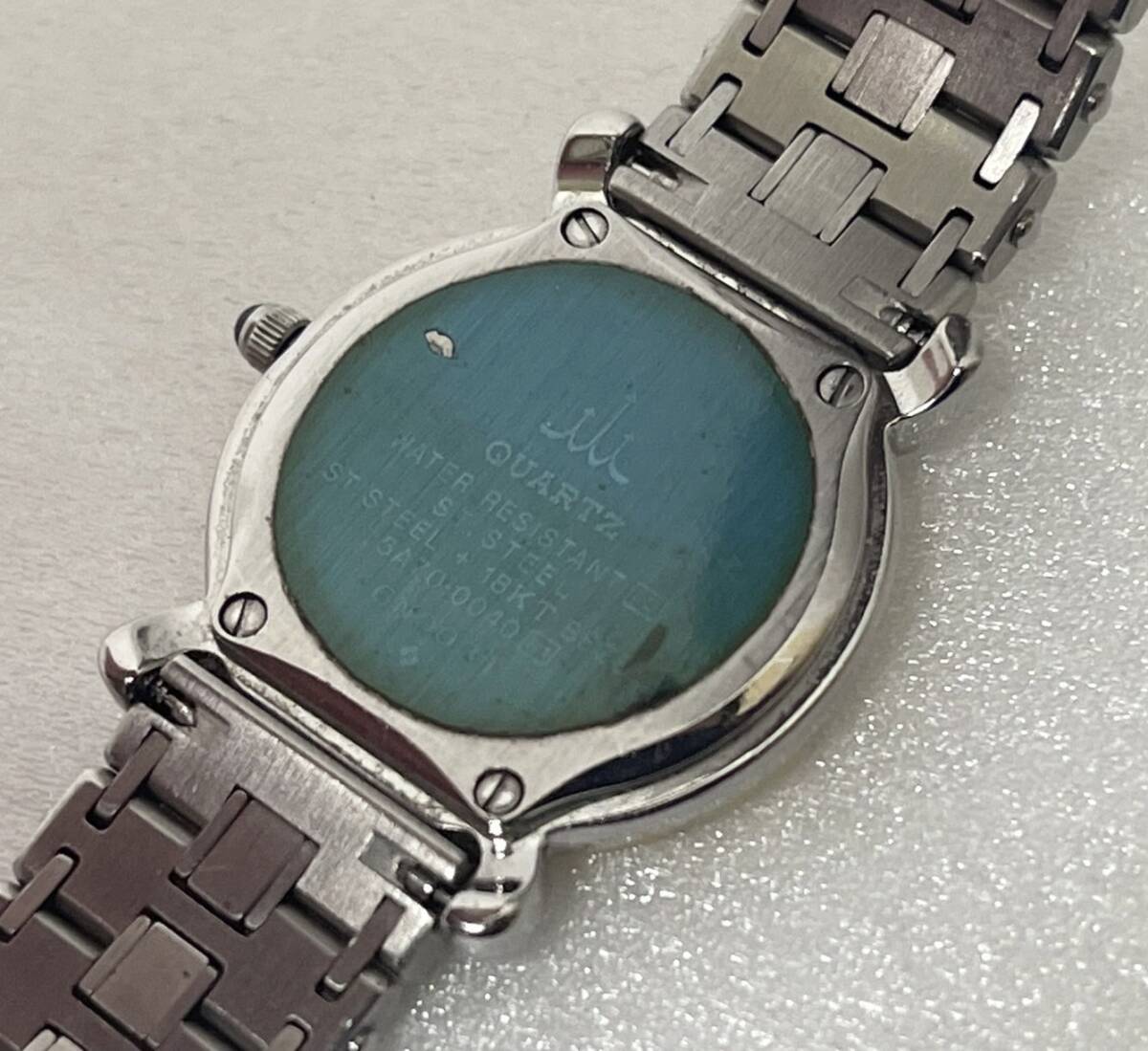 【ST18351MG】SEIKO CREDOR/セイコー クレドール 5A70-0040 シルバー文字盤 クォーツ 2針 18KTベゼル レディース コンビ系 腕時計 ※不動品_画像8