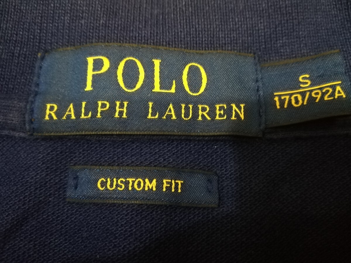 美品【POLO RALPH LAURENポロ・ラルフローレン】ビッグポニー刺繍＆エンブレムデザインポロシャツ(CUSTOM -FIT )◆Sサイズ　ネイビー_画像8