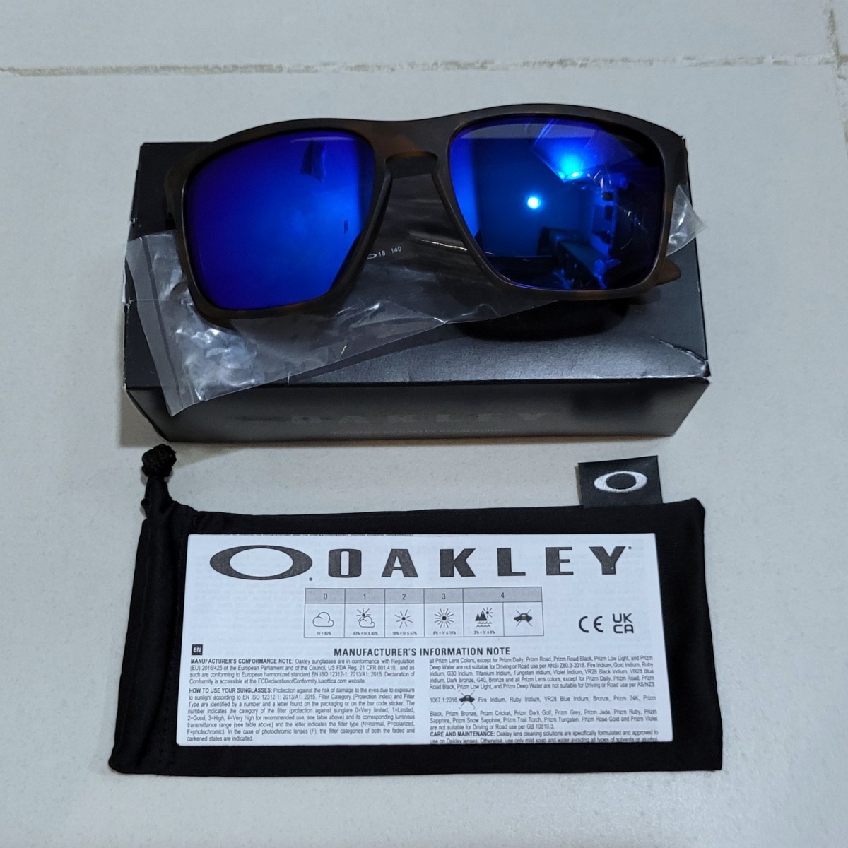 正規品 新品 偏光レンズ付き OAKLEY SLIVER XL オークリー スリバー エックスエル BLUE IRIDIUN POLARIZED ブルー ポラライズド サングラスの画像5