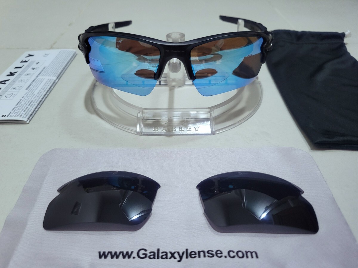 正規品 新品 偏光レンズ2枚付き OAKLEY FLAK 2.0 XL オークリー フラック Sapphire Black Polarized サファイア ポラライズド サングラス