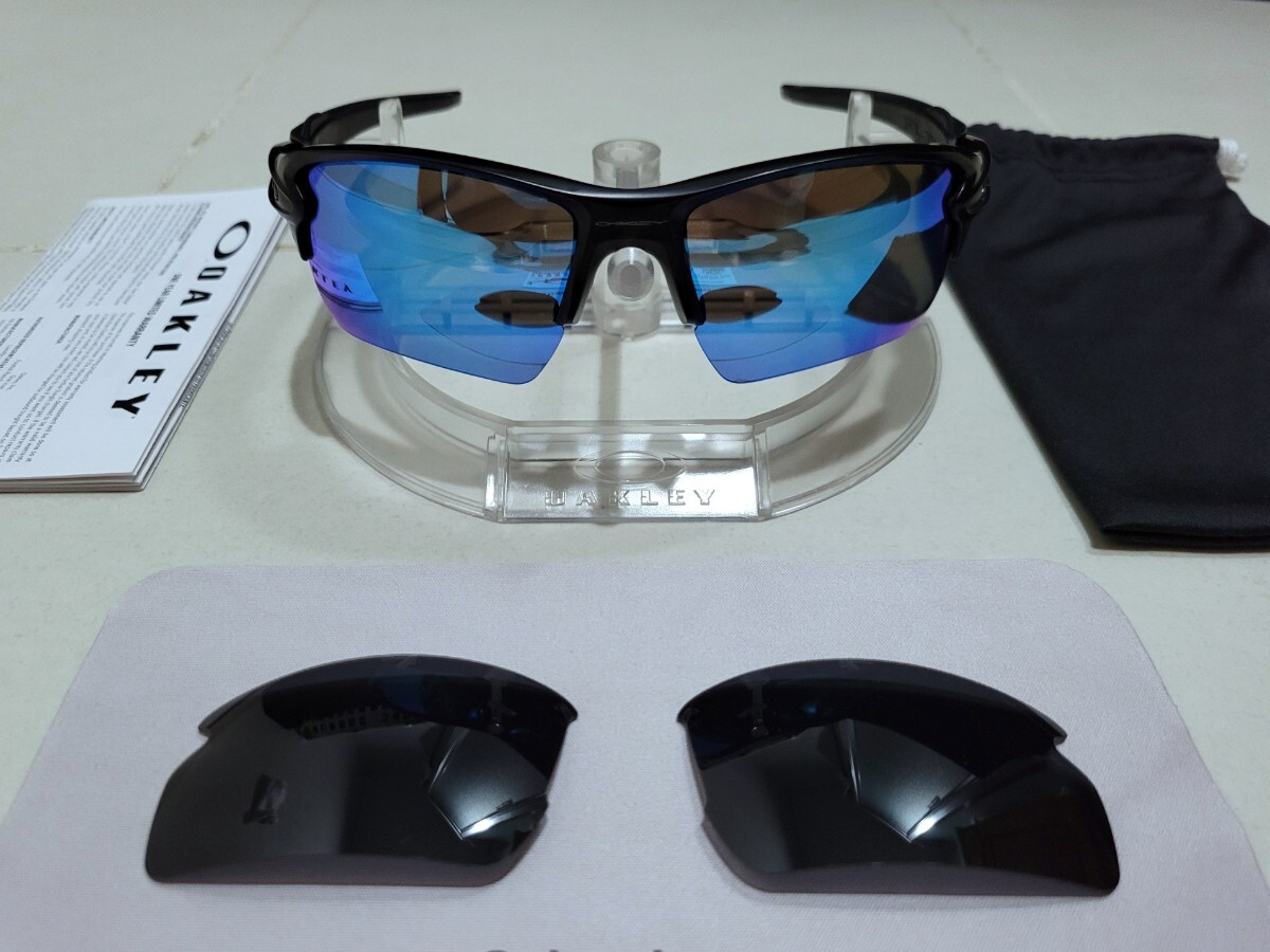 正規品 新品 偏光レンズ2枚付き OAKLEY FLAK 2.0 XL オークリー フラック Sapphire Black Polarized サファイア ポラライズド サングラス