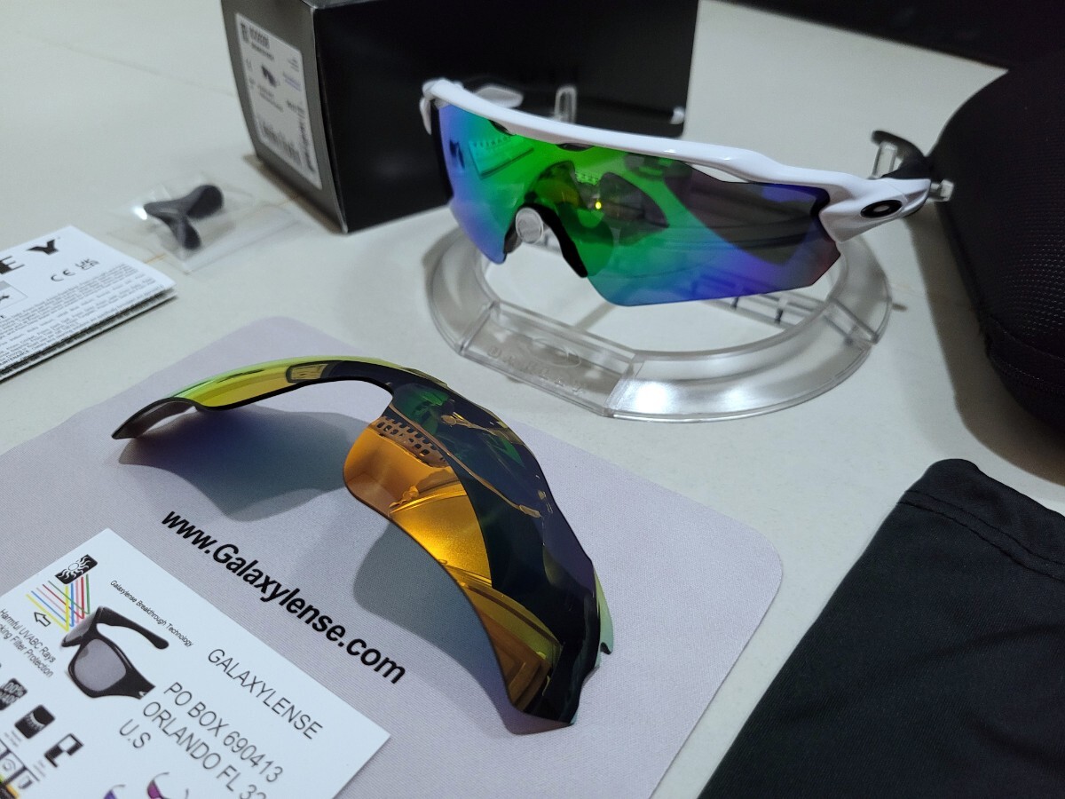 正規品 新品 偏光レンズ2枚付き OAKLEY RADAR EV PATH オークリー レーダー イーブイ パス Jade Polarized ルビー ポラライズド サングラス_画像5