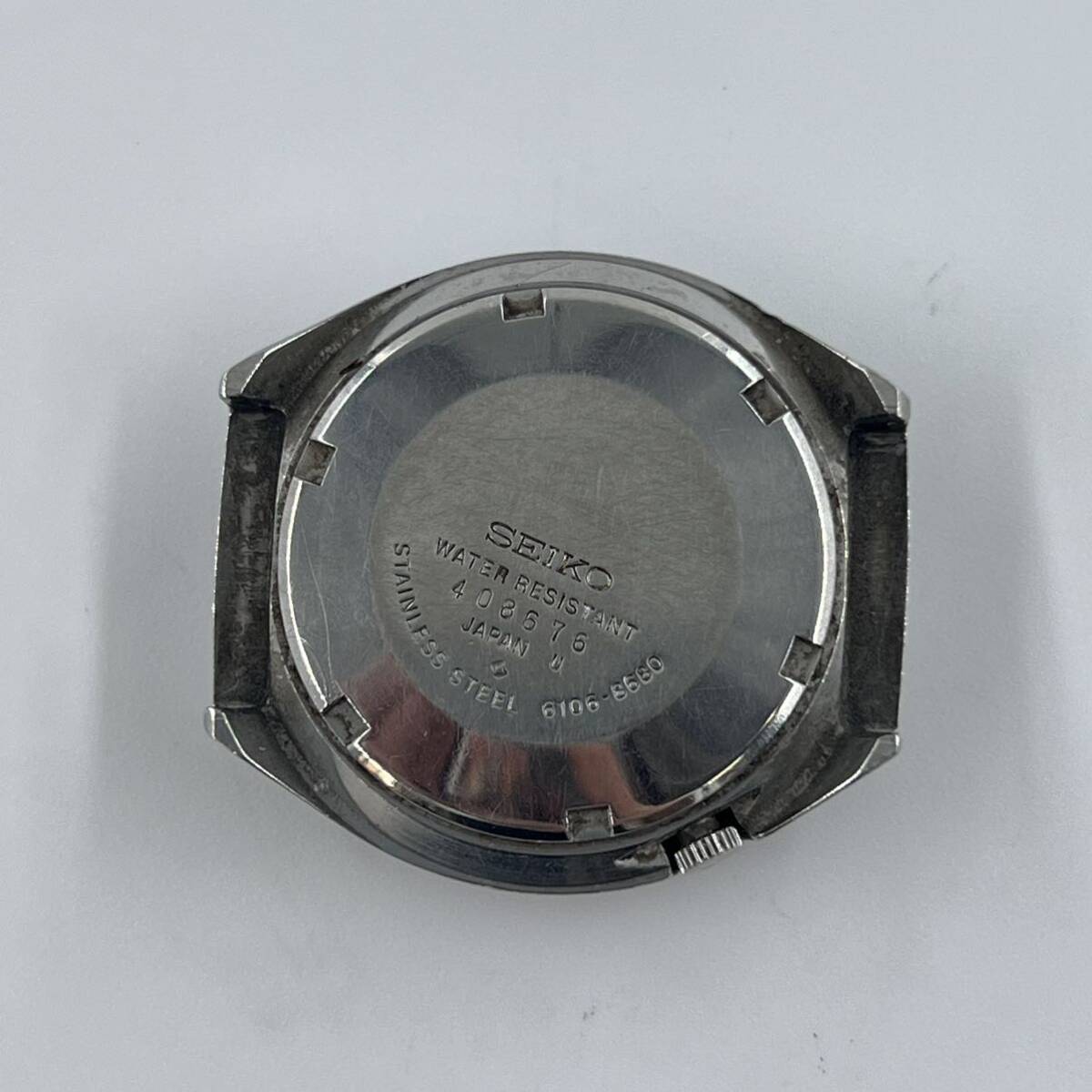 K4 SEIKO セイコー 5ACTUS SS 23石 6106-8680 白文字盤 日付 フェイスの画像3