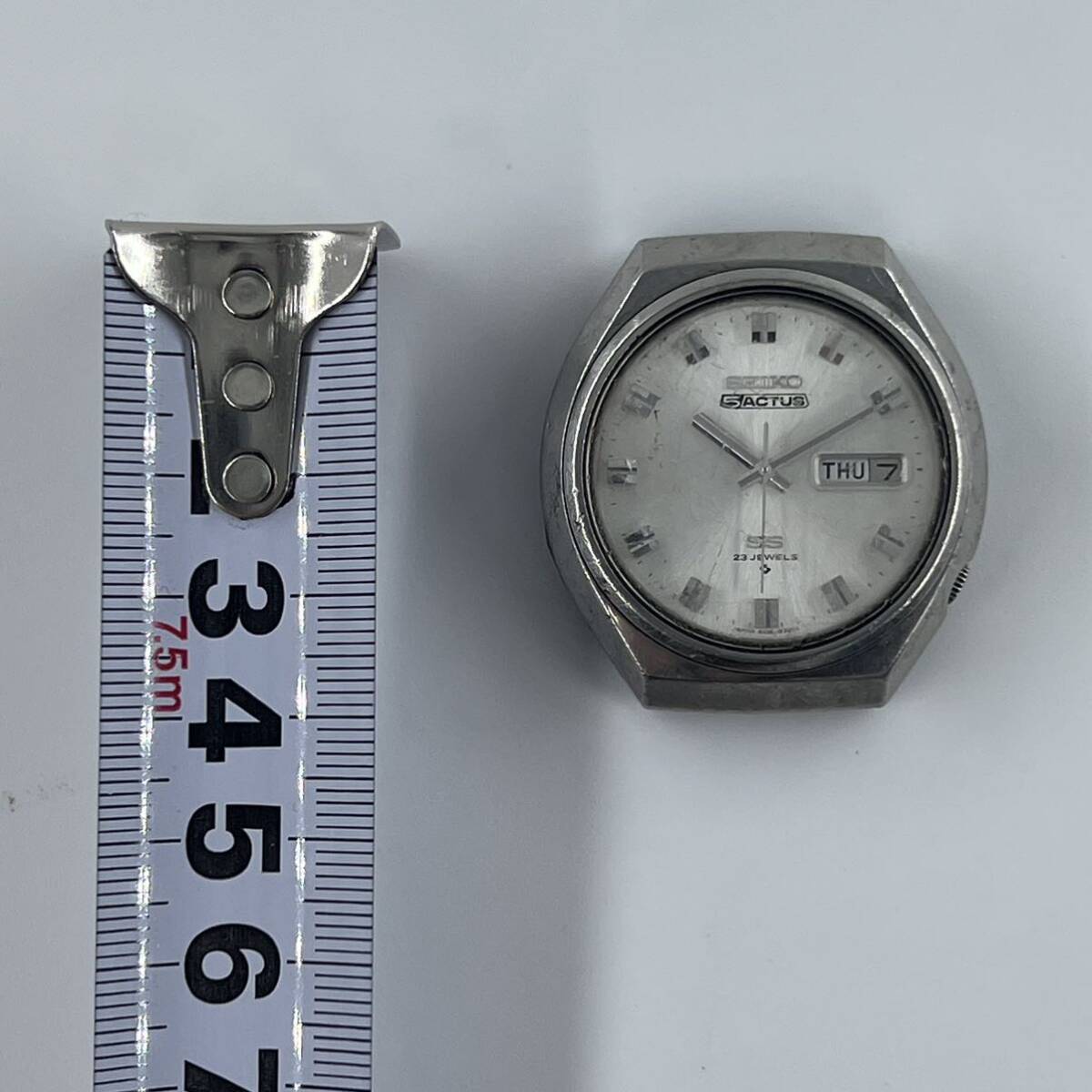 K4 SEIKO セイコー 5ACTUS SS 23石 6106-8680 白文字盤 日付 フェイスの画像4