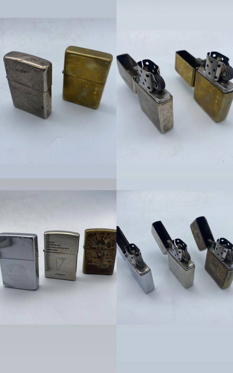 1円〜 ZIPPO ジッポ オイルライター ライター 喫煙具 ガスライター 13個セット 4個新品未使用 ケース付き 着火未確認の画像5