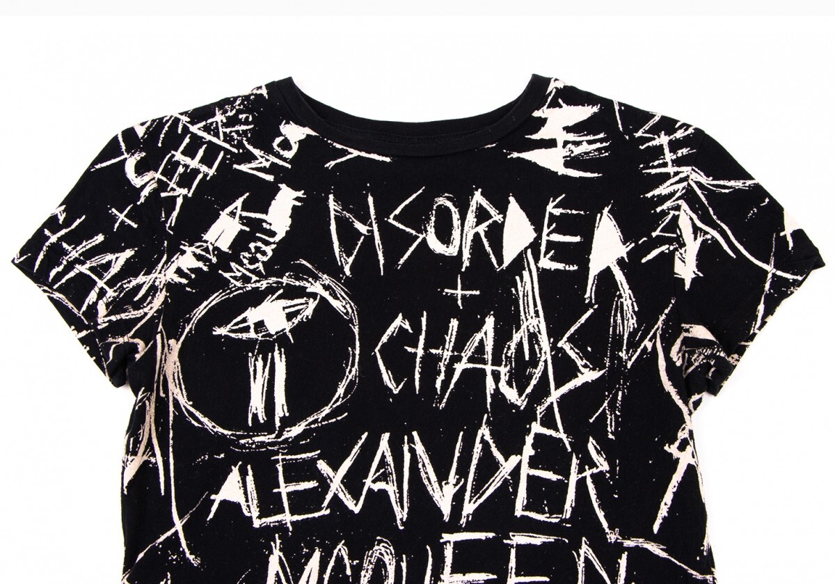 マックキュー アレキサンダーマックイーンMcQ Alexander McQUEEN カオスプリントTシャツ 黒36_画像2