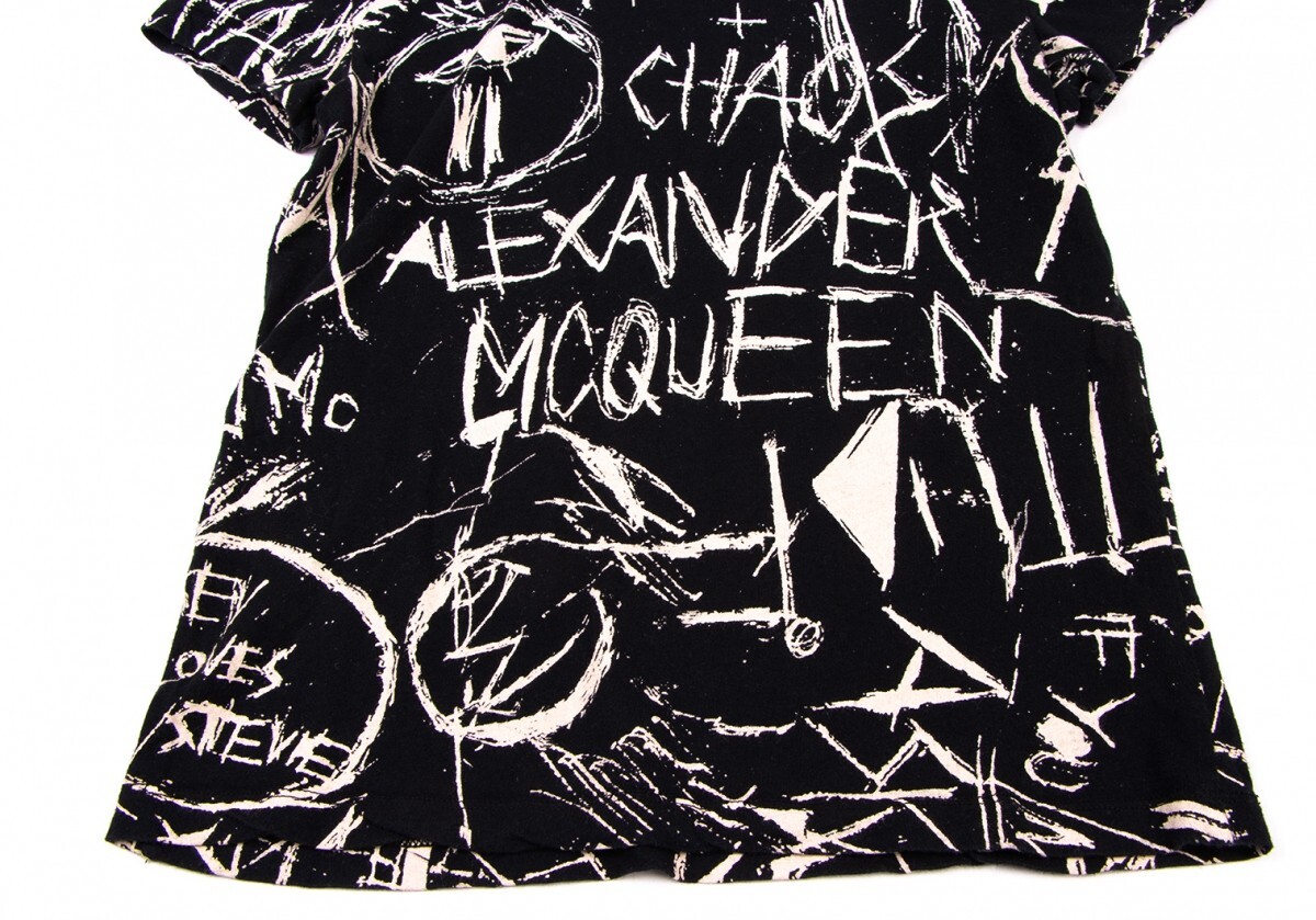 マックキュー アレキサンダーマックイーンMcQ Alexander McQUEEN カオスプリントTシャツ 黒36_画像7