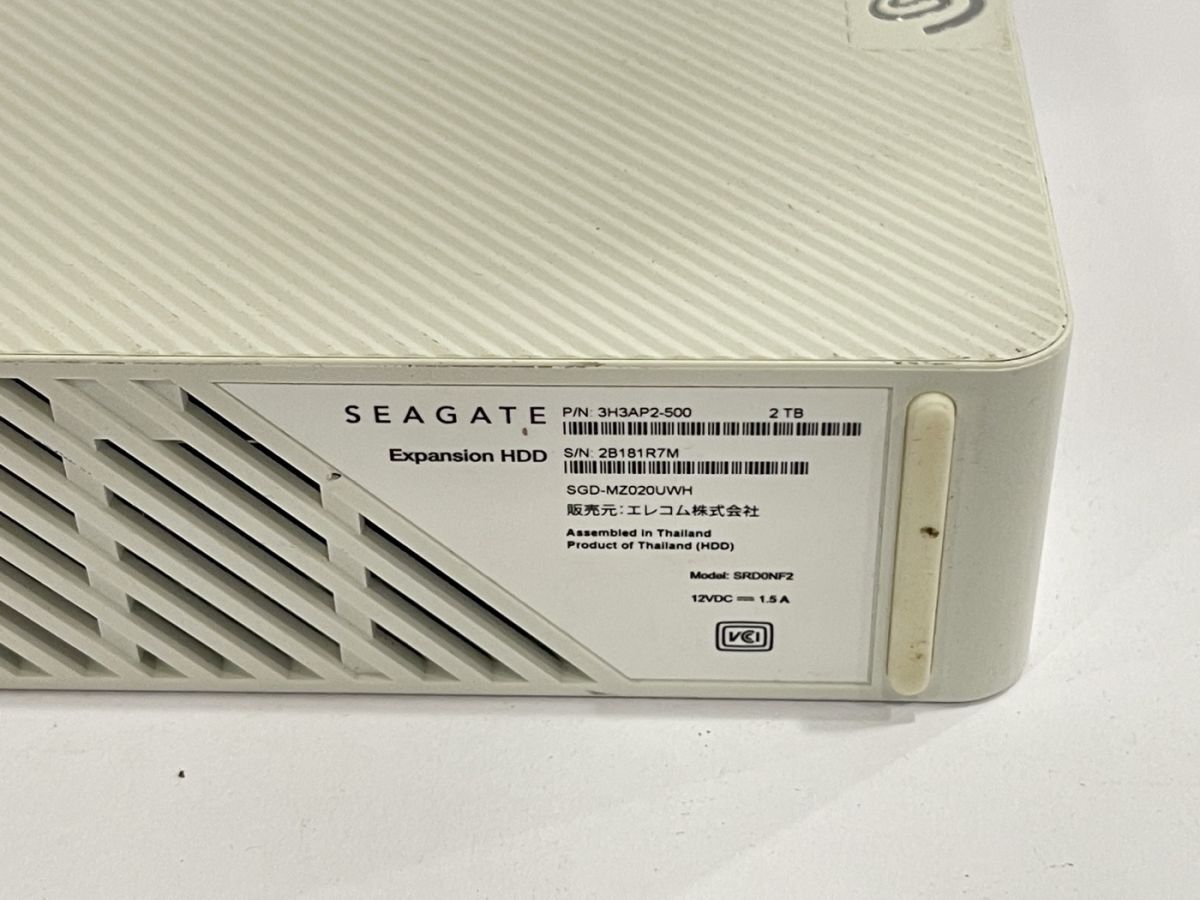 【中古】SGD-MZ020UWH(ホワイト色) USB3.2対応HDD 2TB【2424020008231】の画像4